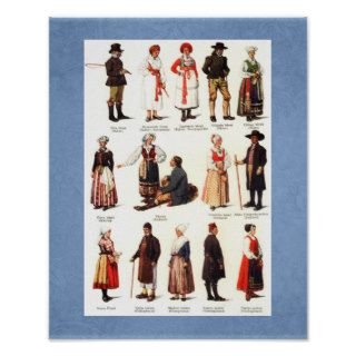 National Folk Costumes of Sweden Print