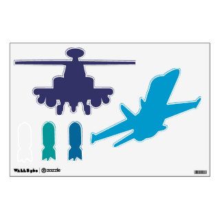 Any color Military Airplane Tank Bombs Helicopter Wall Decals