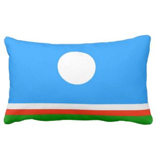 Sakha ethnic flag region country russia Yakutia Throw Pillow