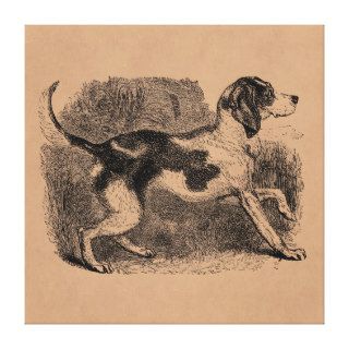 Vintage Fox Hound Dog 1800s Hounds Dogs Template Gallery Wrapped Canvas