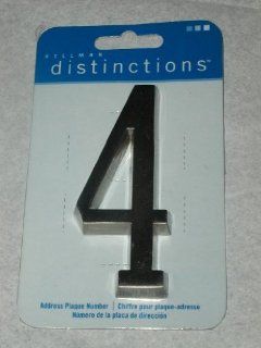 ~NUMBER 4~ HILLMAN DISTINCTIONS ADDRESS PLAQUE NUMBER #843 284 SELF ADHESIVE WITH ANY HILMAN DISTINCTIONS ADDRESS PLAQUE. IT MAY ALSO BE USED ON ANY HARD SURFACE. GLASS METAL DOORS MAILBOXES NEW IN PACKAGE. 