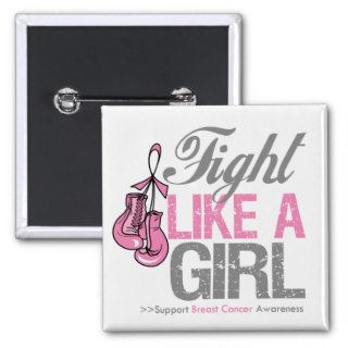 Fight Like a Girl Boxing   Breast Cancer Button