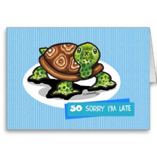 Turtle Funny Belated Happy Birthday Card