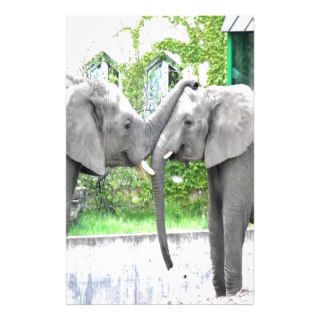 Love Kiss and hug elephants lovers Stationery Paper