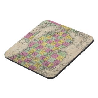 Vintage Map of Michigan (1853) Beverage Coaster