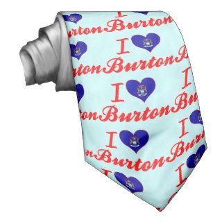 I Love Burton, Michigan Custom Ties
