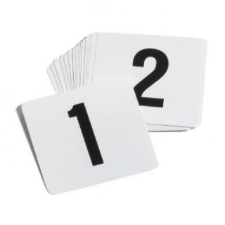 Tablecraft White Plastic 1 50 Card Number Set with Black Numbers