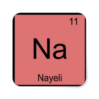 Nayeli Name Chemistry Element Periodic Table Square Sticker