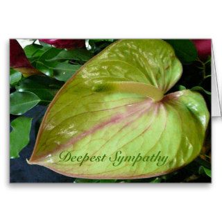 Green Anthurium Heart Flower Deepest Sympathy Card