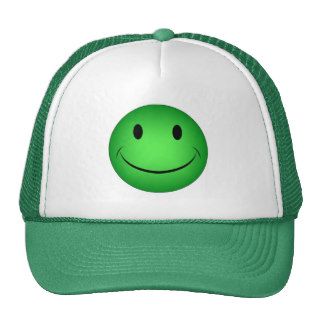 Green Smiley Face Hat
