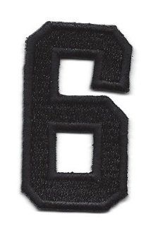 Number   Black Number "6" (1 7/8")   Iron On Embroidered Applique/Numbers 