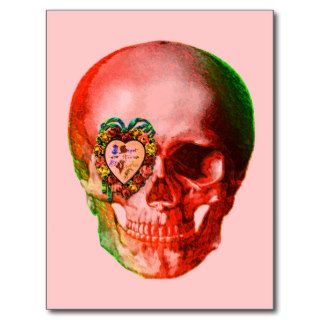 Valentine Skull Post Cards