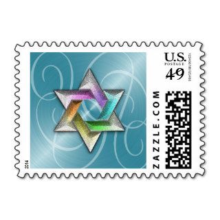 26 Different Colors Gold Star of David Stamp