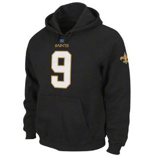 Drew Brees Black #9 New Orleans Saints Eligible Receiver Name & Number Hooded Sweatshirt Sports & Outdoors
