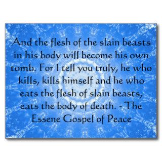 The Essene Gospel of Peace animal welfare quote Post Card