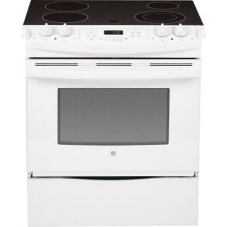 GE 4.4 cu. ft. Slide In Electric Range with Self Cleaning Oven in White JS630DFWW