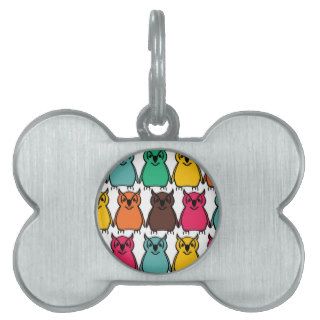 Animals Wild  Owl Birds  Happy & Colorful Nature Pet ID Tags