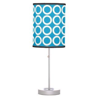 Match Room Paint   WHITE  CIRCLES   BLUE DISC Table Lamp