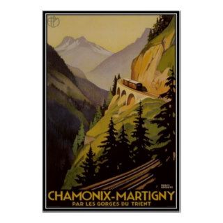 Vintage Chamonix, Mont Blanc, France   Print