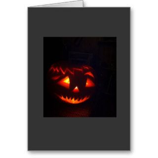 Burning Halloween Pumpkin Card