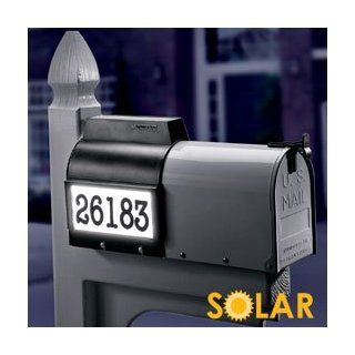 Solar mail box address light with rechargeable batteries included measures 9 inches wide by 12 inches high. Batteries are included and should last about three years under normal conditions. No wiring needed, easy installation. Slips right over your existin