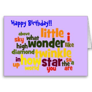 Twinkle, twinkle little star   birthday card