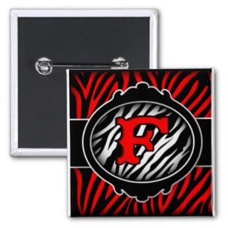 wicked red zebra initial letter F Pins