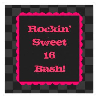 Rockin Sweet 16 Birthday Party Invitations