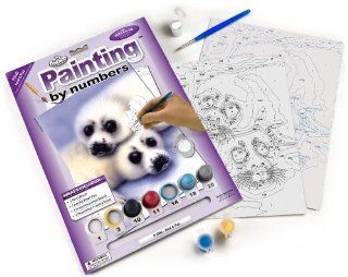 Royal & Langnickel Painting by Numbers Junior Small Art Activity Kit, Seal and Pups   Childrens Paint By Number Kits