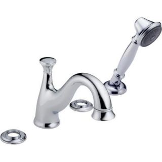 Delta Lockwood 2 Handle Deck Mount Roman Tub Faucet with Hand Shower Trim Kit Only   Less Handles in Chrome T4740 LHP