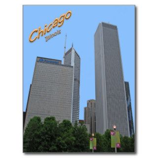 Chicago Skyline At Grant Park Post Cards