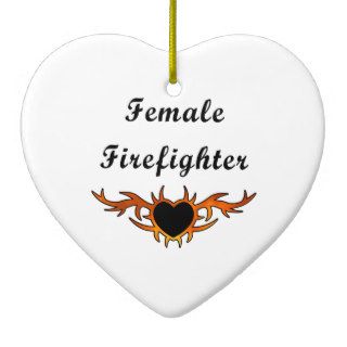 Female Firefighter Tattoo Christmas Ornament