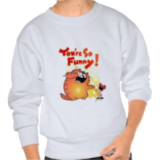 Funny Fat Yellow Cat Cartoon  Funny Cartoon Mouse Pullover Sweatshirts