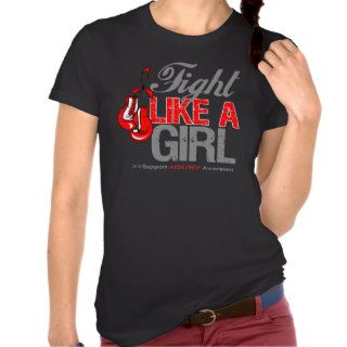 Fight Like a Girl Boxing   AIDS Shirt