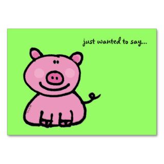 just wanted to say(pink pig) business card templates