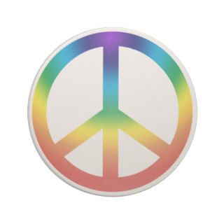 Peace Sign in Chakra Colors Coaster