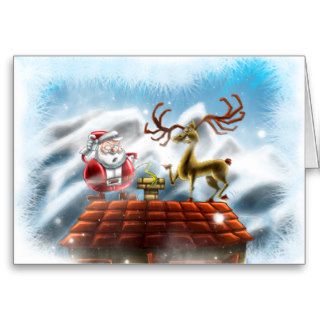 Santa Lost Sack   Santa Claus Rudolph Funny Xmas Greeting Card