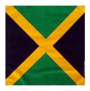 Flag of Jamaica Jamaican Bandana Handkerchief Headwrap Head Wrap Biker 20x20 In. New Made of Thailand 