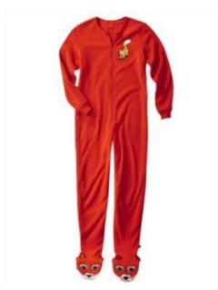 Nick & Nora Womens Red Fleece Fox Footie PJ Blanket Sleeper Union Suit Pajamas