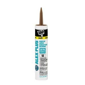 DAP ALEX PLUS 10.1 oz. Cedar Tan Acrylic Latex Caulk Plus Silicone (12 Pack) 7079818122