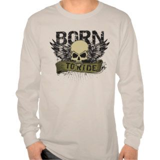 Born To Ride Skull Wings Long Sleeve T shirt