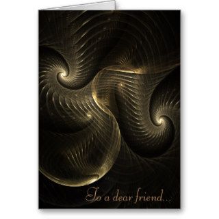 Golden Thread Spiral Fractal Art Cards
