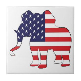 Republican Elephant Ceramic Tiles