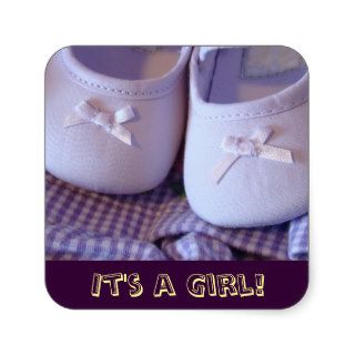 It's a Girl stickers Lavender Baby Booties shoes