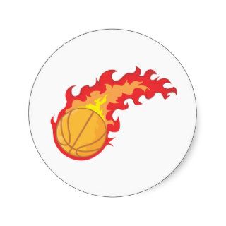 Basketball Red Fire Shirt Sticker