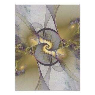 Wedding Vows Yellow Flame Fractal Poster