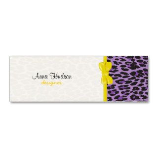 Animal Print Skin Wild Leopard Purple Black Yellow Business Cards