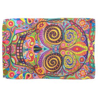 Colorful Sugar Skull Kitchen Towel
