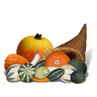 Cornucopia with Fall Gourds Photo Cut Outs