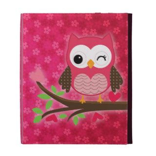 Hot Pink Cute Owl Girly iPad Case